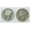 Image 1 : 2 Key Date Mercury Dimes