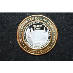 El Cortez Hotel & Casino Limited Edition Two-Tone $10 Gaming Token; Famous Nevada Landmarks-Hoover D
