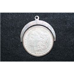 1887 Silver Morgan $1 on Swivel Necklace Loop