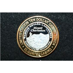 El Cortez Hotel & Casino Limited Edition Two-Tone $10 Gaming Token; Famous Nevada Landmarks-Mount Ch