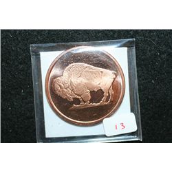 2011 Buffalo Copper Round, .999 Fine Copper 1 Oz.