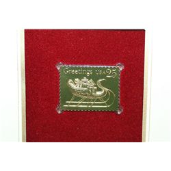 1989 First Day Issue 22K Gold Replica Stamp W/Postal Stamps; Christmas 1989 Traditions of Christmas