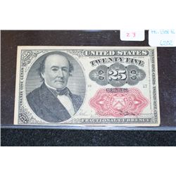 1874 United States 25 Cents Fractional Currency