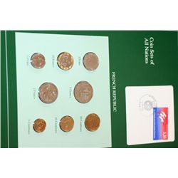 French Republic; Coin Sets of All Nations W/Postal Stamp Dated 1989