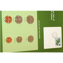 Falkland Islands; Coin Sets of All Nations W/Postal Stamp Dated 1985
