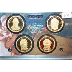 US Mint Presidential $1 Coin Proof Set; Harrison, Tyler, Polk & Taylor