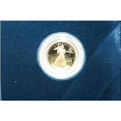 2007 US Mint Walking Liberty $5 Gold Proof Coin; 1/10 Oz.