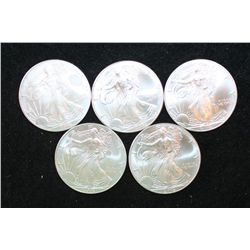 2002 Silver Eagle $1, Lot of 5