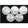 Image 2 : 2002 Silver Eagle $1, Lot of 5