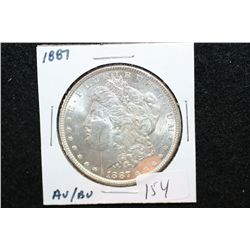 1887 Silver Morgan $1, AU/BU