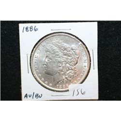 1886 Silver Morgan $1, AU/BU