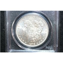 1878 Silver Morgan $1, PCGS Graded MS62 Weak, 7/8 Tail Feathers