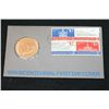 Image 1 : 1974 American Revolution Bicentennial First Day Cover John Adams Commerative Medal W/Postal Stamps
