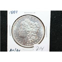 1884 Silver Morgan $1, AU/BU