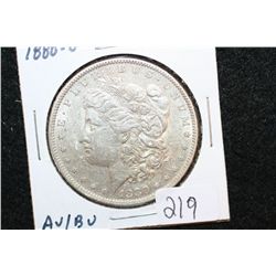 1880-O Silver Morgan $1, AU/BU