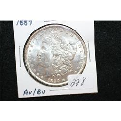 1889 Silver Morgan $1, AU/BU
