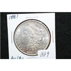 1881 Silver Morgan $1, AU/BU