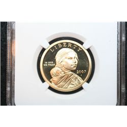 2007-S Sacagawea $1, NGC Graded PF69 Ultra Cameo