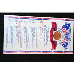 1976-D Bicentennial Lincoln Penny W/Liberty Bell & USA Map Imprinted on Front of Penny