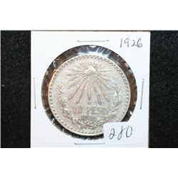 1926 Mexico Un Peso Foreign Coin Ley 0.720