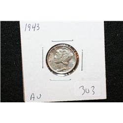 1943 Mercury Dime, AU