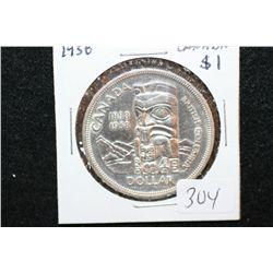 1958 Canada $1 Foreign Coin; Totem Pole/British Columbia