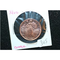 Golden State Mint "Standing Liberty" Copper Round; .999 Fine Copper 1/4 Oz.