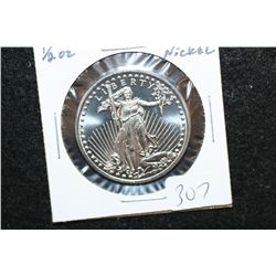 2012 Walking Liberty Nickel Round; .995 Nickel 1/2 Oz.