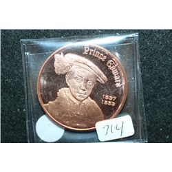 Prince Edward Copper Round; .999 Fine Copper 1 Oz.
