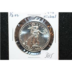 2012 Walking Liberty Nickel Round; .995 Nickel 1/2 Oz.