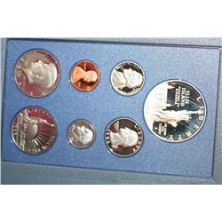 1986-S US Mint Prestige Proof Set W/Commerative Ellis Island $1 Coin & US Commerative Ellis Island H