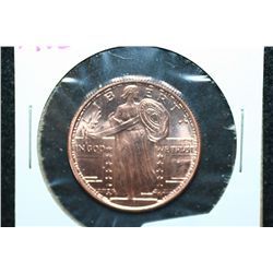 Golden State Mint "Standing Liberty" Copper Round; .999 Fine Copper 1/4 Oz.