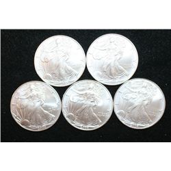 2004 Silver Eagle $1, Lot of 5