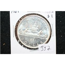1961 Canada $1 "Canoe" Foreign Coin