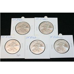 2005 Silver Eagle $1, Lot of 5