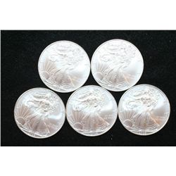 2008 Silver Eagle $1, Lot of 5