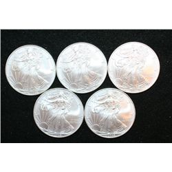 2008 Silver Eagle $1, Lot of 5