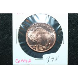 Golden State Mint "Buffalo Nickel" Copper Round; .999 Fine Copper 1/4 Oz.