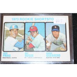 1973 MLB Rookie Shortstops; Pepe Frias-Montreal Expos, Ray Busse-St. Louis Cardinals & Mario Guerrer