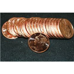 Copper Round; .999 Fine Copper 1 Oz., Roll, Lot of 20