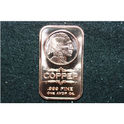 2012 Copper Ingot; .999 Fine Copper 1 Oz.