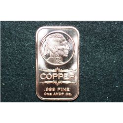 2012 Copper Ingot; .999 Fine Copper 1 Oz.
