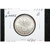 Image 1 : 1938B German 2 Reichsmark Foreign Coin W/Flying Eagle Holding Swatstika