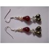 Image 1 : 40.0 ctw Ruby and Pearl Earring .925 Sterling Silver