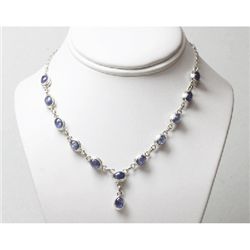 Natural 20.46g Tanzanite Necklace .925 Sterling Silver
