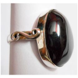 Natural 6.77g Black Onex Oval .925 Sterling Silver Ring
