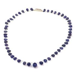 Natural Tanzanite Teardrop Beads Necklace 92.35 ctw