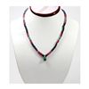 Image 1 : Natural 128.39 ctw Emerald Ruby Sapphire Bead Necklace