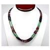 Image 1 : Natural 232.47 ctw Emerald, Ruby Sapphire Bead Necklace
