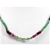 Image 2 : Natural 83.79 ctw Emerald Ruby Sapphire Bead Necklace